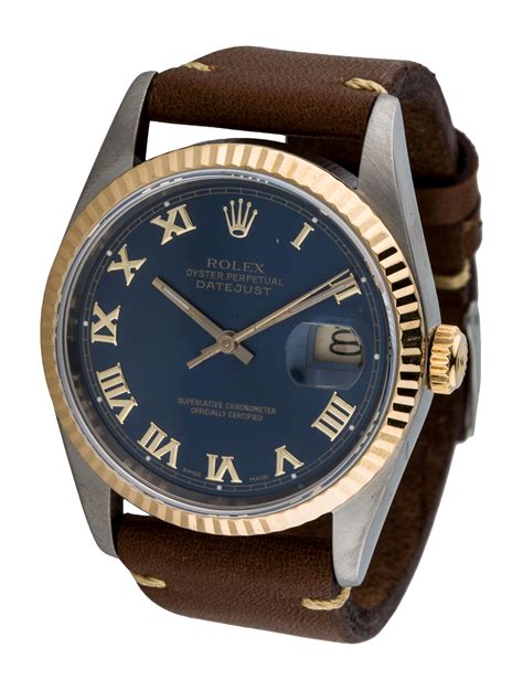 rolex oyster perpetual with leather strap|Rolex Oyster Perpetual datejust strap.